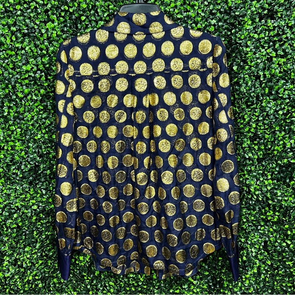 MARC BY MARC JACOBS | Silk & Metallic Polka Dot Blouse - Picture 8 of 8